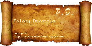 Polony Dorottya névjegykártya